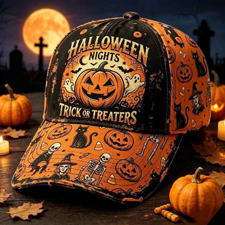 Halloween Embroidered Baseball Cap | Vintage Spooky Fall Hat