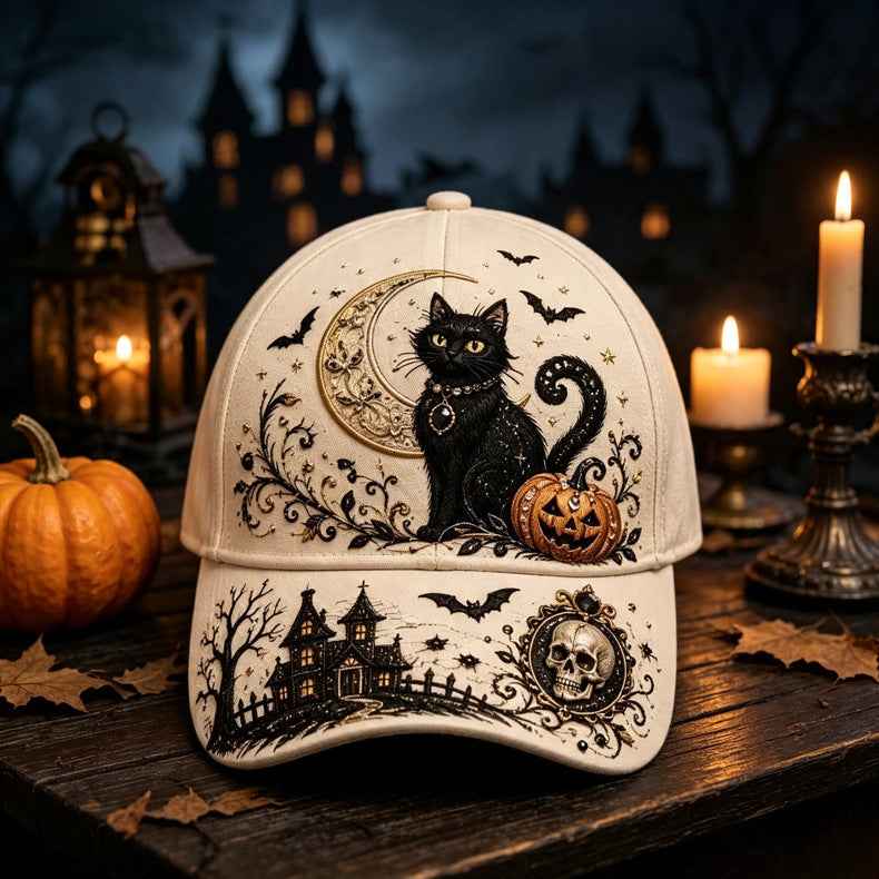 Halloween Embroidered Baseball Cap | Vintage Spooky Fall Hat