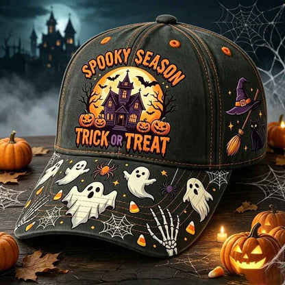 Halloween Embroidered Baseball Cap | Vintage Spooky Fall Hat
