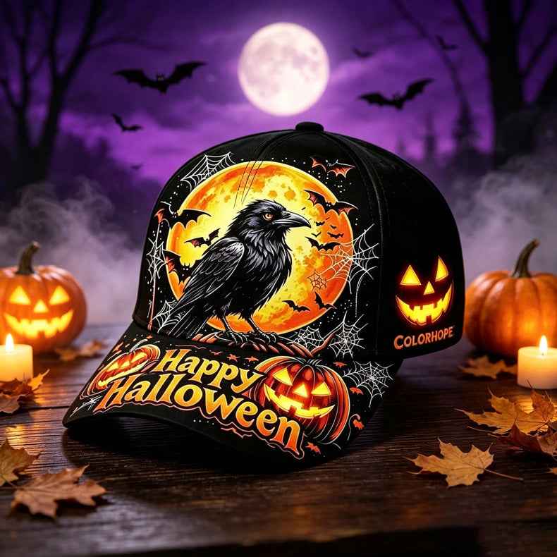 Halloween Embroidered Baseball Cap | Vintage Spooky Fall Hat