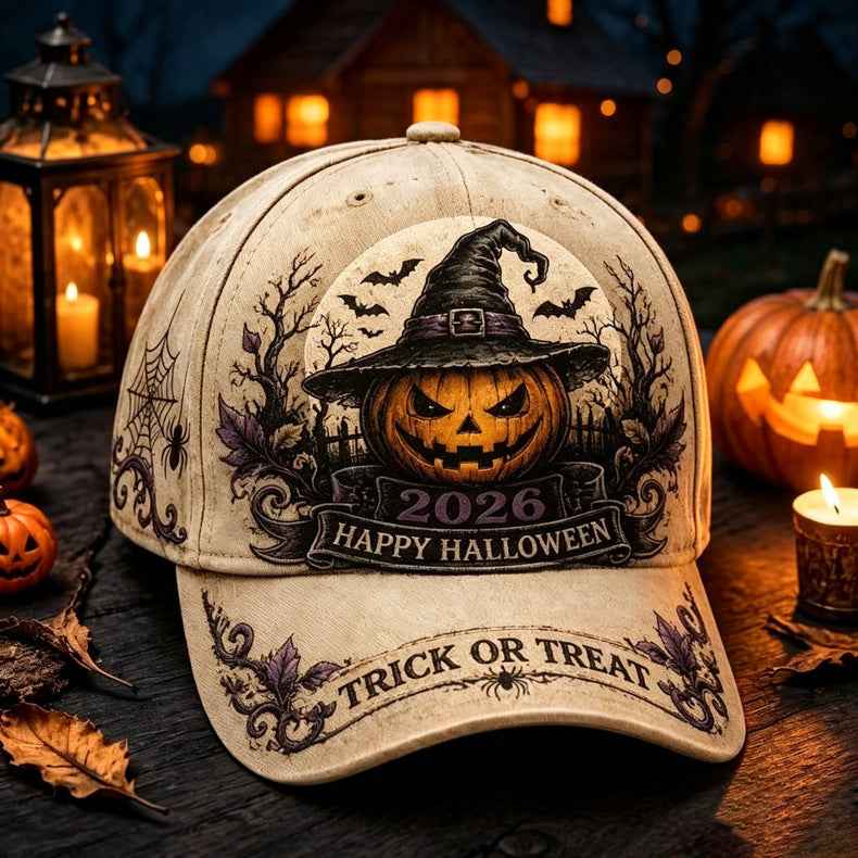 Halloween Embroidered Baseball Cap | Vintage Spooky Fall Hat