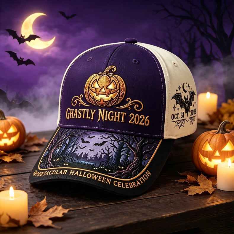 Halloween Embroidered Baseball Cap | Vintage Spooky Fall Hat