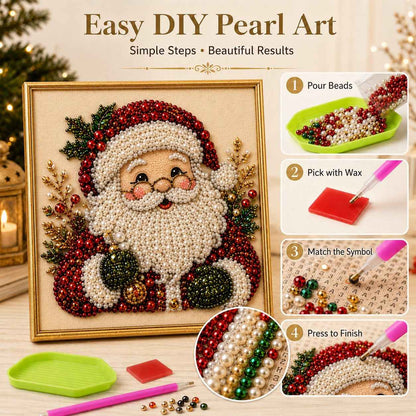 DIY 3D Christmas Pearl Art Kit | Holiday Bead Painting Craft & Framed Christmas Wall Decor