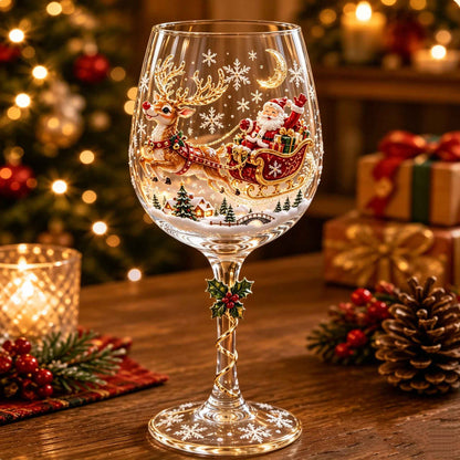 3D Christmas Wine Glass Collection | Festive Holiday Drinkware & Gift Set