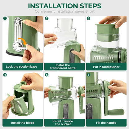Manual Rotary Cheese Grater / Kitchen Vegetable Slicer