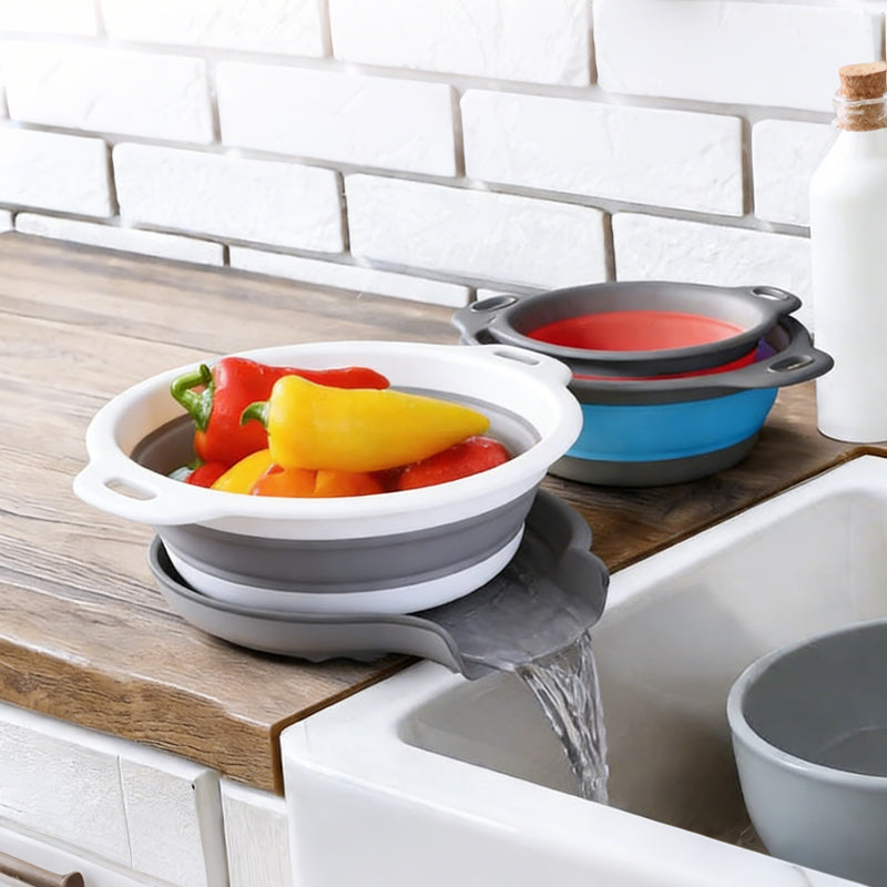 Sofynest® 4 Piece Collapsible Silicone Kitchen Strainer Set
