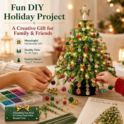 DIY Beaded Christmas Tree Kit | Handmade Crystal Holiday Craft Set