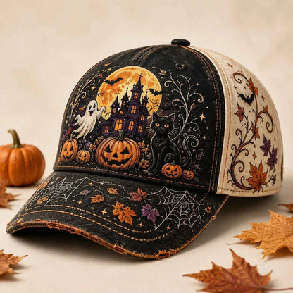 Halloween Embroidered Baseball Cap | Vintage Spooky Fall Hat