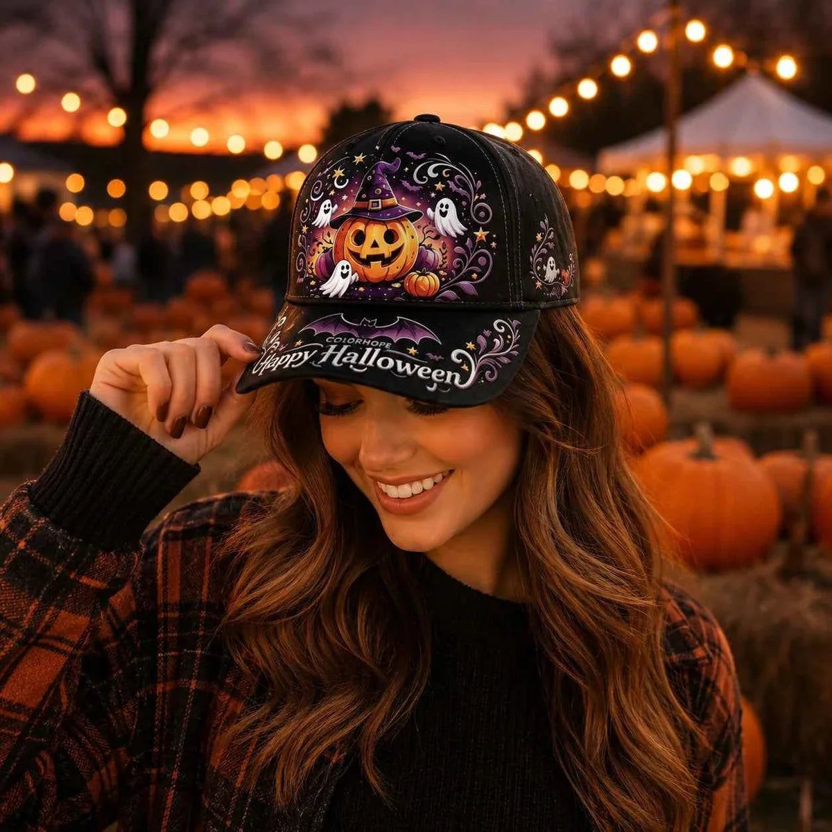 Halloween Embroidered Baseball Cap | Vintage Spooky Fall Hat