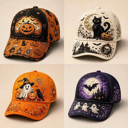 Halloween Embroidered Baseball Cap | Vintage Spooky Fall Hat