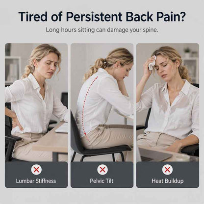2-in-1 Memory Foam Seat & Lumbar Support Cushion | Ergonomic Office Chair Pillow