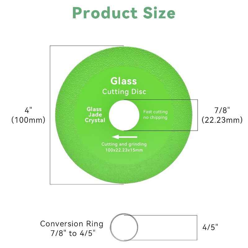4" Diamond Glass Cutting Disc Set | Ultra-Thin Brazed Blades for Glass, Tile & Ceramic