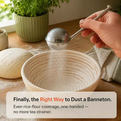 Stainless Steel Flour & Powder Duster | One-Handed Baking Sifter Wand