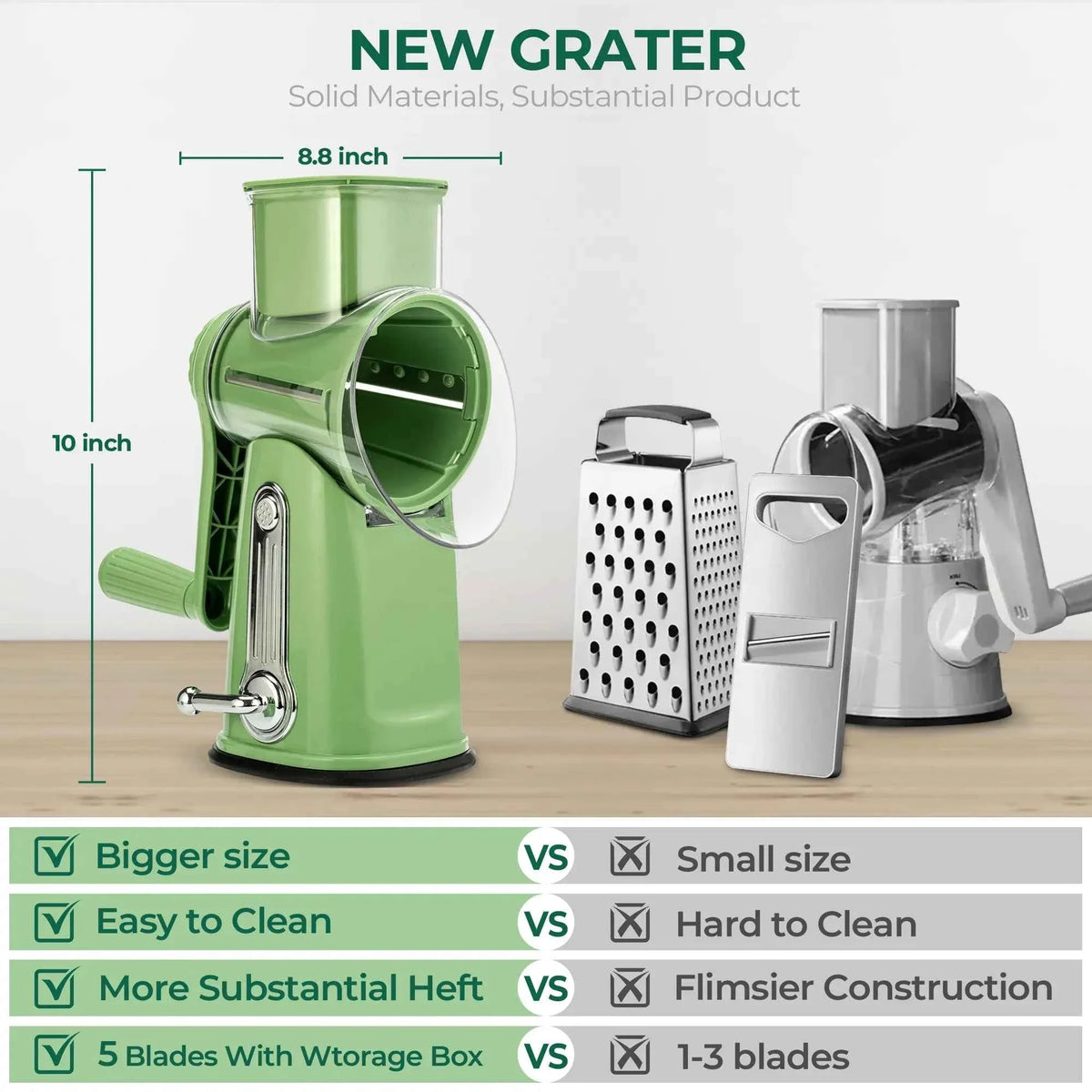 Manual Rotary Cheese Grater / Kitchen Vegetable Slicer