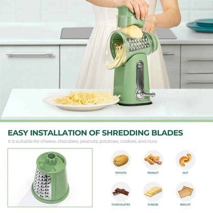 Manual Rotary Cheese Grater / Kitchen Vegetable Slicer